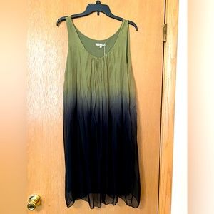 Pure silk chiffon sleeveless knee length dress